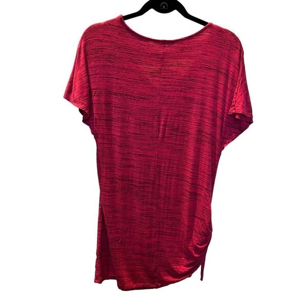 Motherhood Maternity Long V neck Top Size Medium Dark Pink black accents - Picture 2 of 9